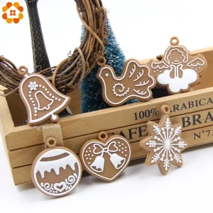 11PCS/Set DIY PVC Soft Rubber Gingerbread Man Christmas Ornaments Bell Snowflake Chrismas Tree Pendant Kids Gifts Decorations