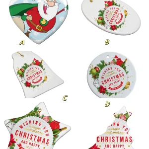 3 inch Ceramic Christmas Ornament Blanks Sublimation Ceramic Ornament for Custom Sublimation by Blanks DIY Ready Personalized