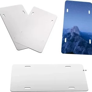DIY Personalized Aluminum License Plate Decor 4-holes Rectangle Sublimation Blank Car Tag Home Wall Decorative Panel SEAWAY